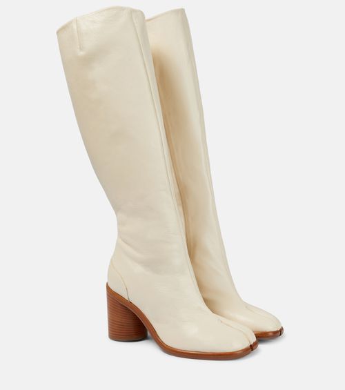 Tabi leather knee-high boots