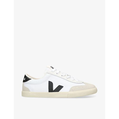 Womens White/blk Women's Volley Logo-embroidered Canvas Low-top Trainers