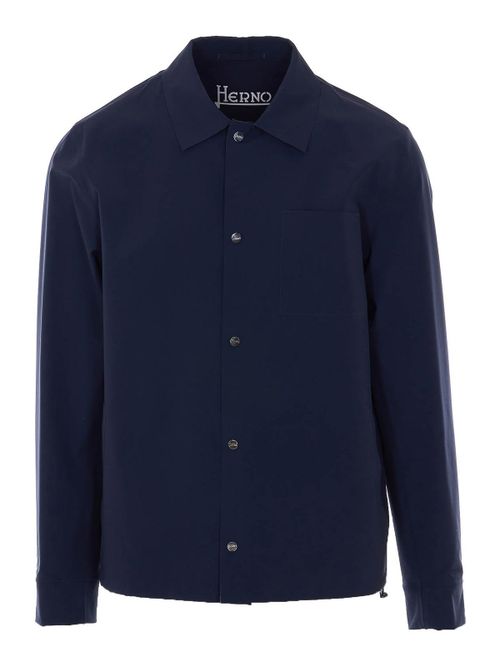 Blue Jacket With Frontal Buttons Closure