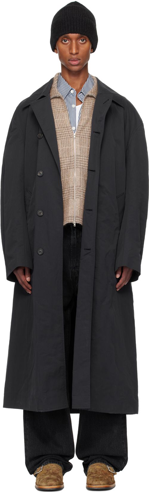 OUR LEGACY Navy Collapse Car Coat