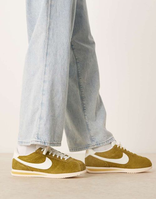 Cortez Suede sneakers in green and white