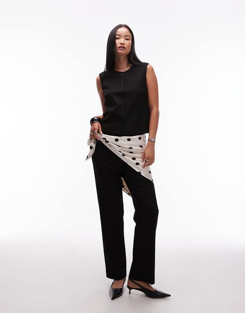 Tailored straight leg trouser co-ord in black