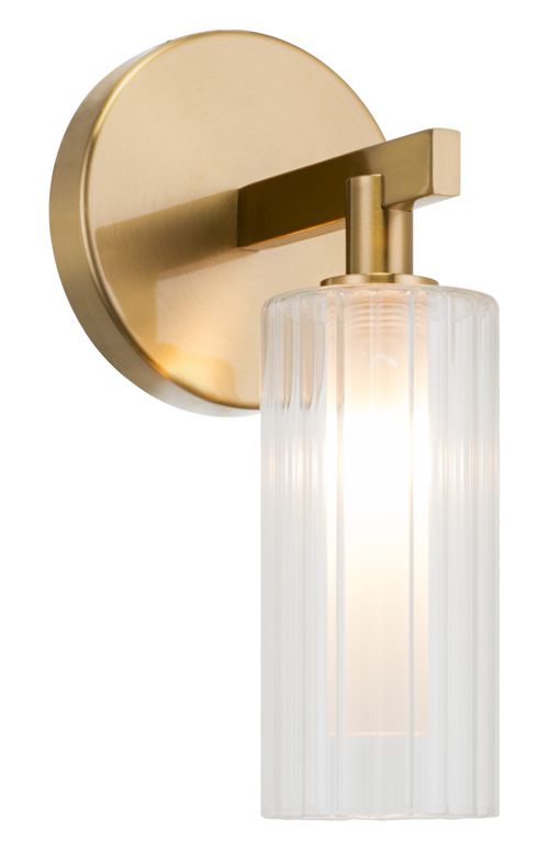 Aged Gold Brass One Light Wall Sconce from the Kristof Collection