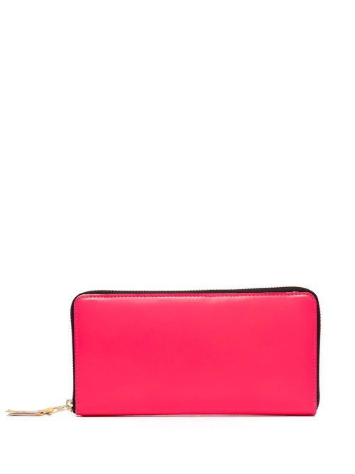 Contrast-zip wallet - Pink