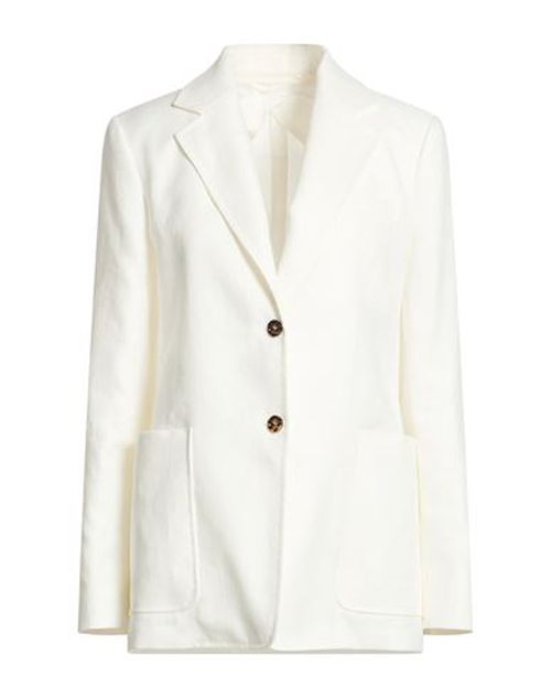 Woman Blazer White Size 6 Linen