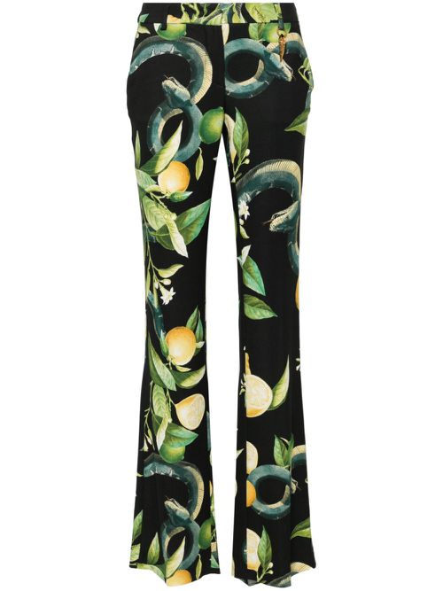 Lemon-print tailored trousers - Black