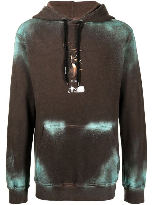 Spray deer hoodie - Brown