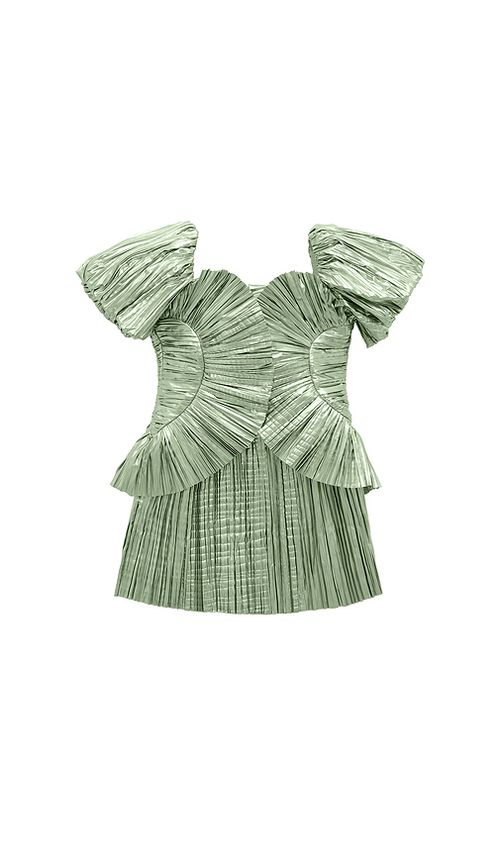 Cult Gaia Kids Charlique Dress in Sage. - 6 also