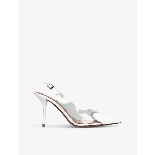 Womens Coeur 90 Heart-Shape Patent Leather Heeled Slingbacks
