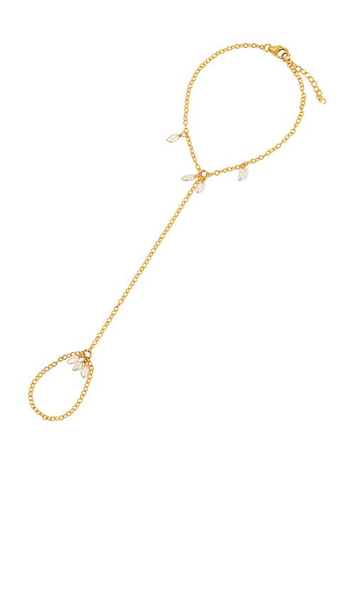 NAiiA x REVOLVE Pearl Shaker Hand Chain in Metallic Gold