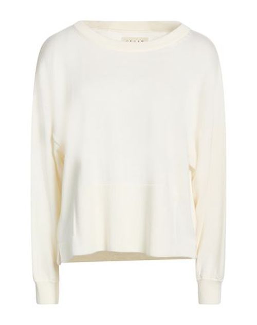 Woman Sweater Ivory Size L Merino Wool, Silk