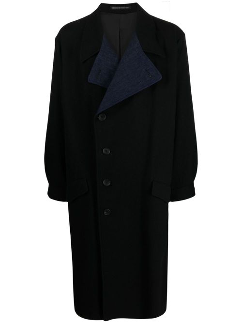 Notched-lapel felted trench coach - Black