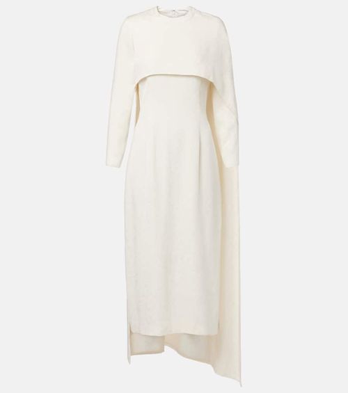 Felice caped jacquard midi dress