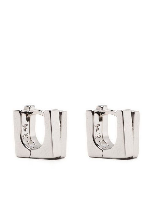 Geometric sterling silver hoop earrings