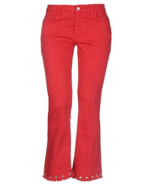 Woman Jeans Red Size 25 Cotton, Elastane