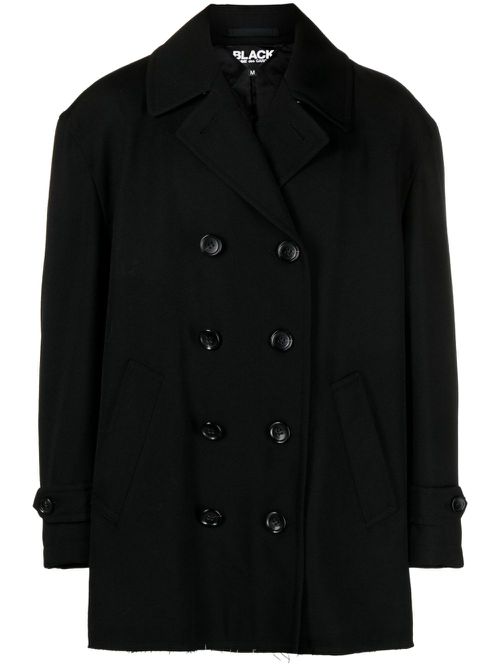 Notched-lapels double-breasted coat