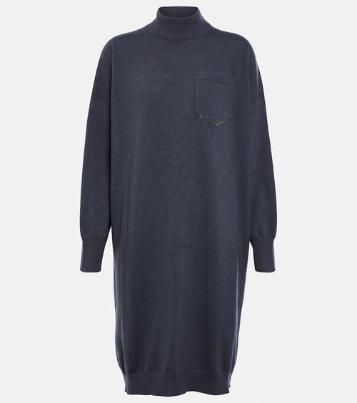 Embellished cashmere sweater dress