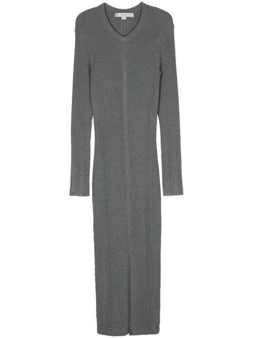 Ribbed knit midi dress - Grey