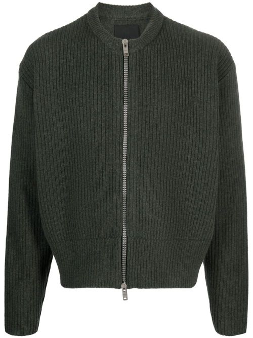 Zip-up wool cardigan - Green
