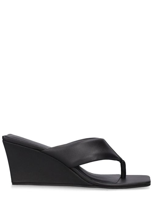 80mm Leather Thong Wedges