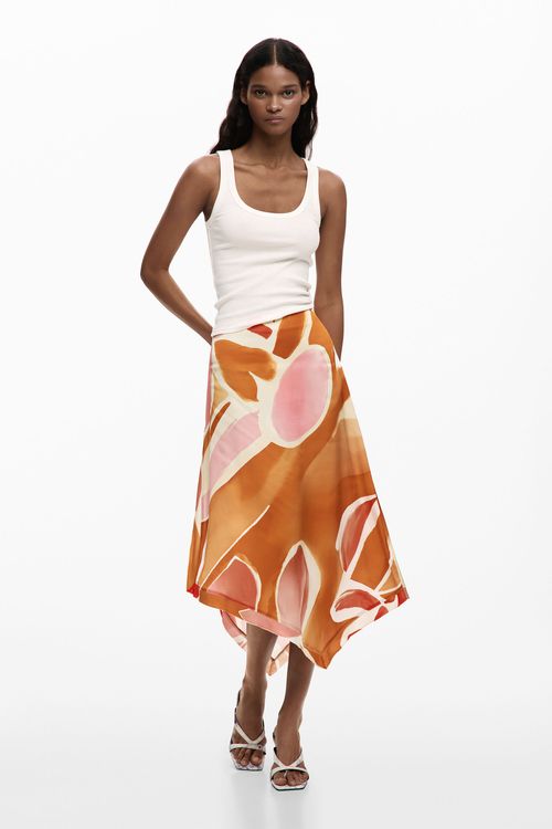 Asymmetrical petal skirt
