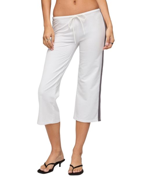 Women's Milene Contrast Terry Capri Pants - White