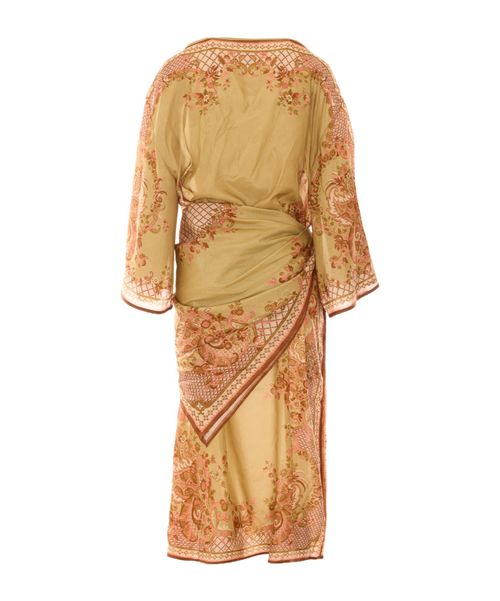 Aster Scarf-Detailed Silk Midi Dress multi