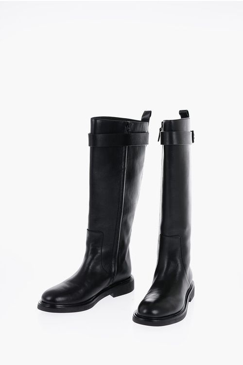 Solid Color Leather DOUBLE T UTILITY Boots