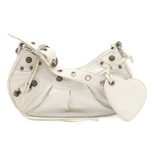 Balenciaga White Leather Handbag Pouch Shoulder Bag Pre-Owned