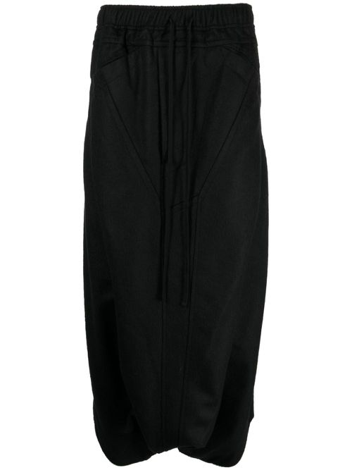 Drop-crotch cropped track pants - Black