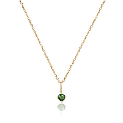 Gold Small Birthstone Pendant Necklace