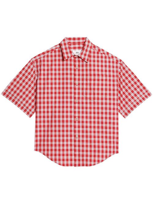Checked short-sleeve shirt - Red