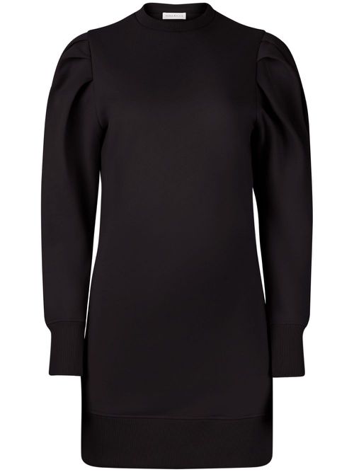 Puff-sleeve sweater dress - Black
