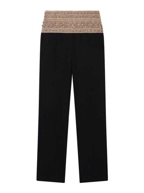 Crystal-Embellished Wool Trousers