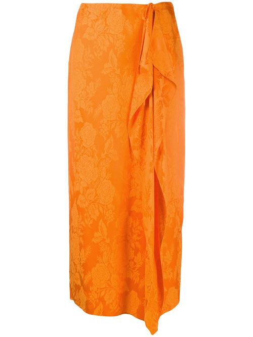 Gia floral jacquard skirt - Orange