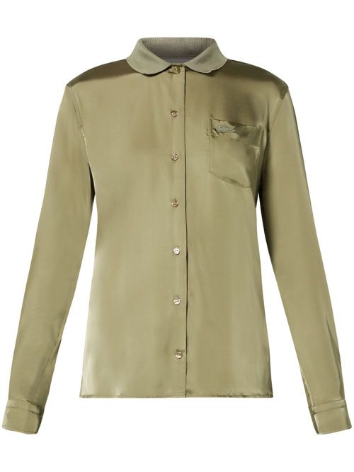 Ribbed-collar shirt - Green
