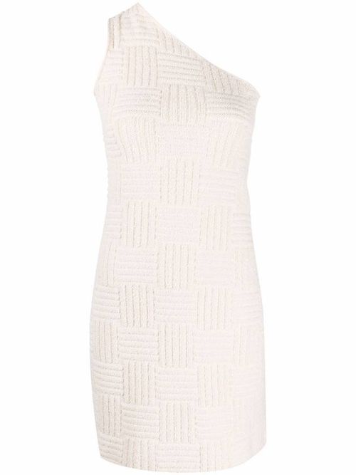 Textured one-shoulder dress