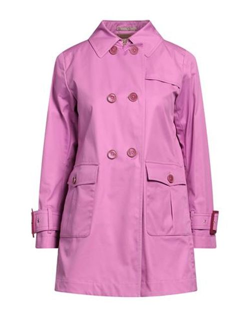 Woman Overcoat & Trench Coat Fuchsia Size 10 Cotton, Polyester