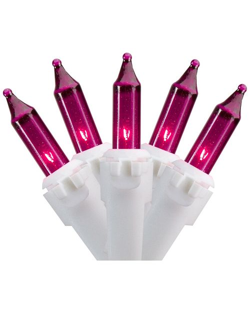 Northlight 50-Count Purple Mini Christmas Light Set 10ft White Wire