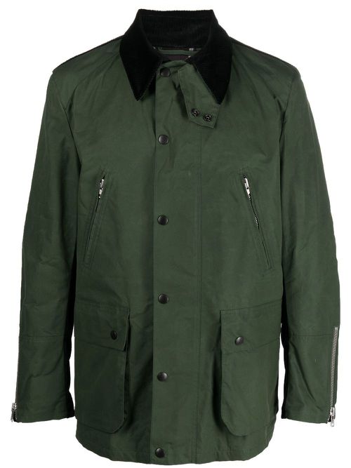 Contrast-collar organic cotton jacket - Green