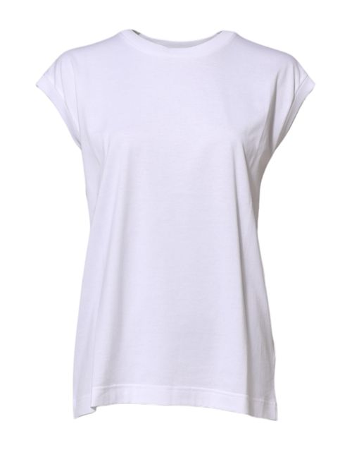 Crew Neck Cotton Tank Top — White