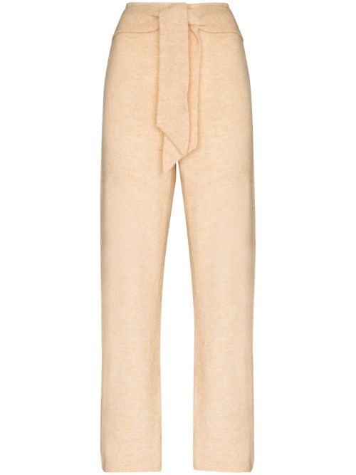 Tied waist knit trousers - Neutrals