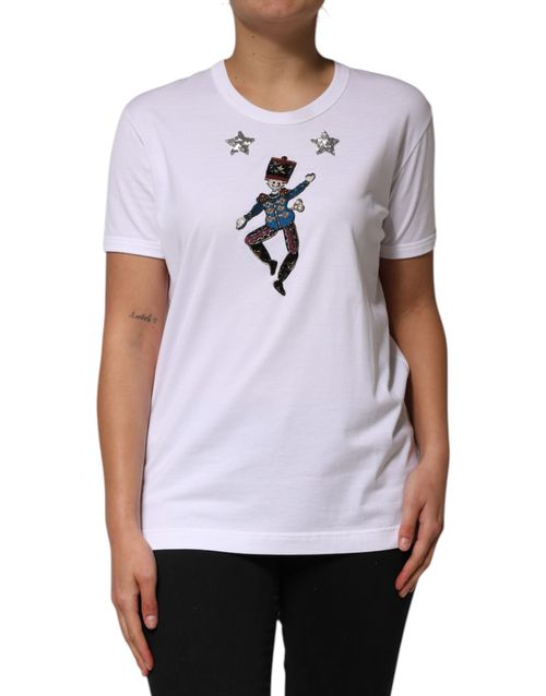 Sequin-Embellished T-Shirt — White