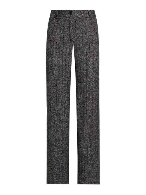 Wide-Leg Pinstriped Trousers