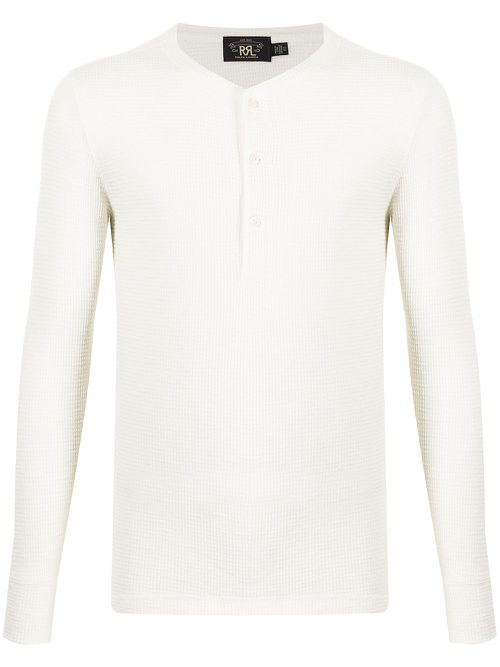 Waffle-knit jumper - White
