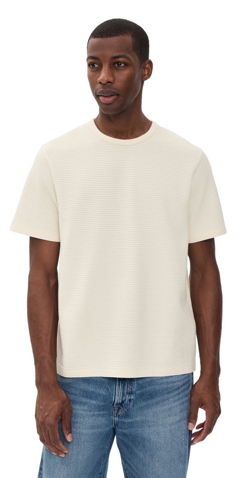 Jacquard Stripe Tee Cream