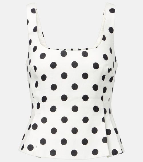 Rosalie polka-dot linen top