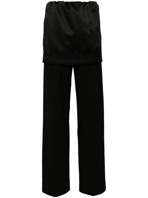 Layered wool track pants - Black