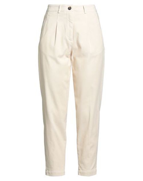 Woman Pants Ivory Size 6 Cotton, Elastane