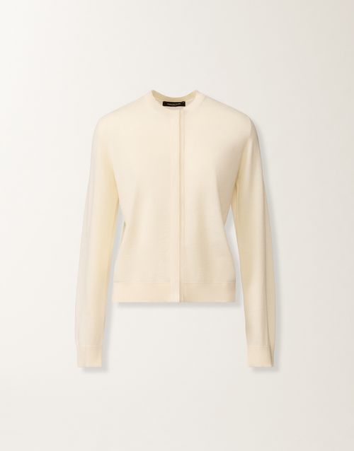 Wool and cotton cardigan, cream
